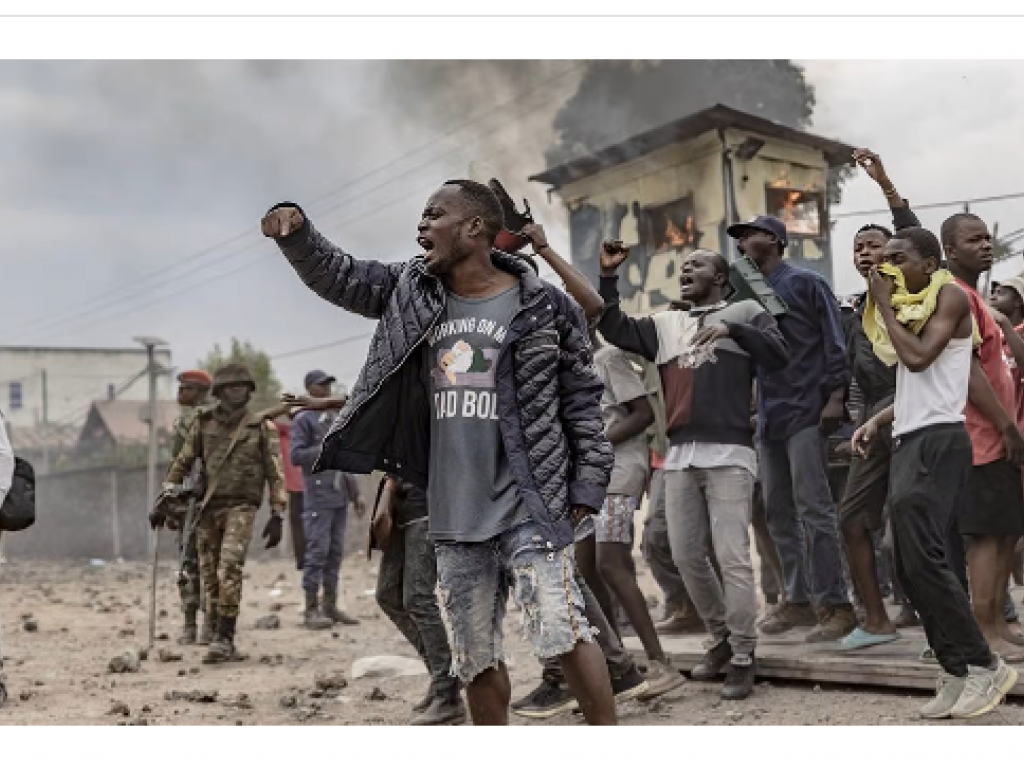 Manifestations du 26 juillet 2022 à Goma. © Michel Lunanga/AFP