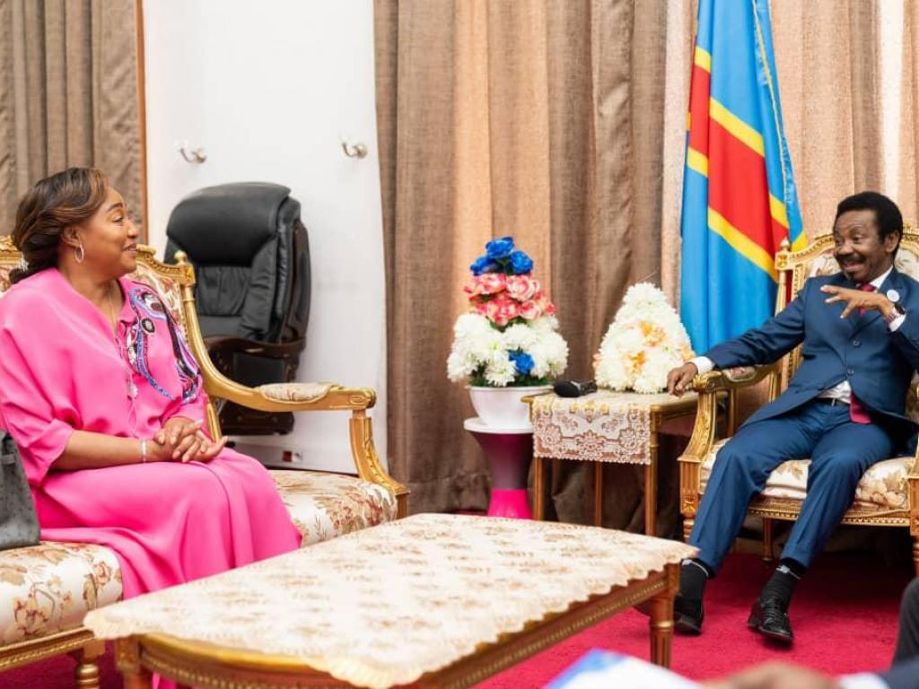 Denise Nyakeru Tshisekedi reçue en audience, le vendredi 19 août 2022, au Palais du peuple à Kinshasa, par Christophe Mboso N'kodia.