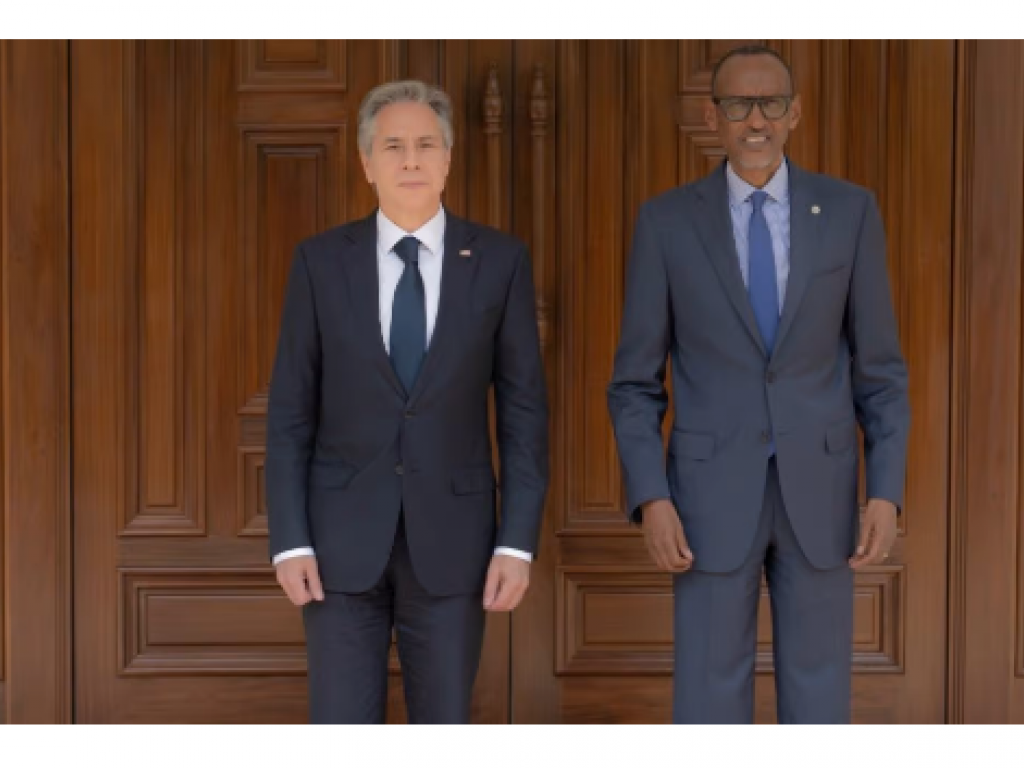 Antony Blinken et Paul Kagame, le 11 août 2022, à Kigali. © Twitter / Antony Blinken
