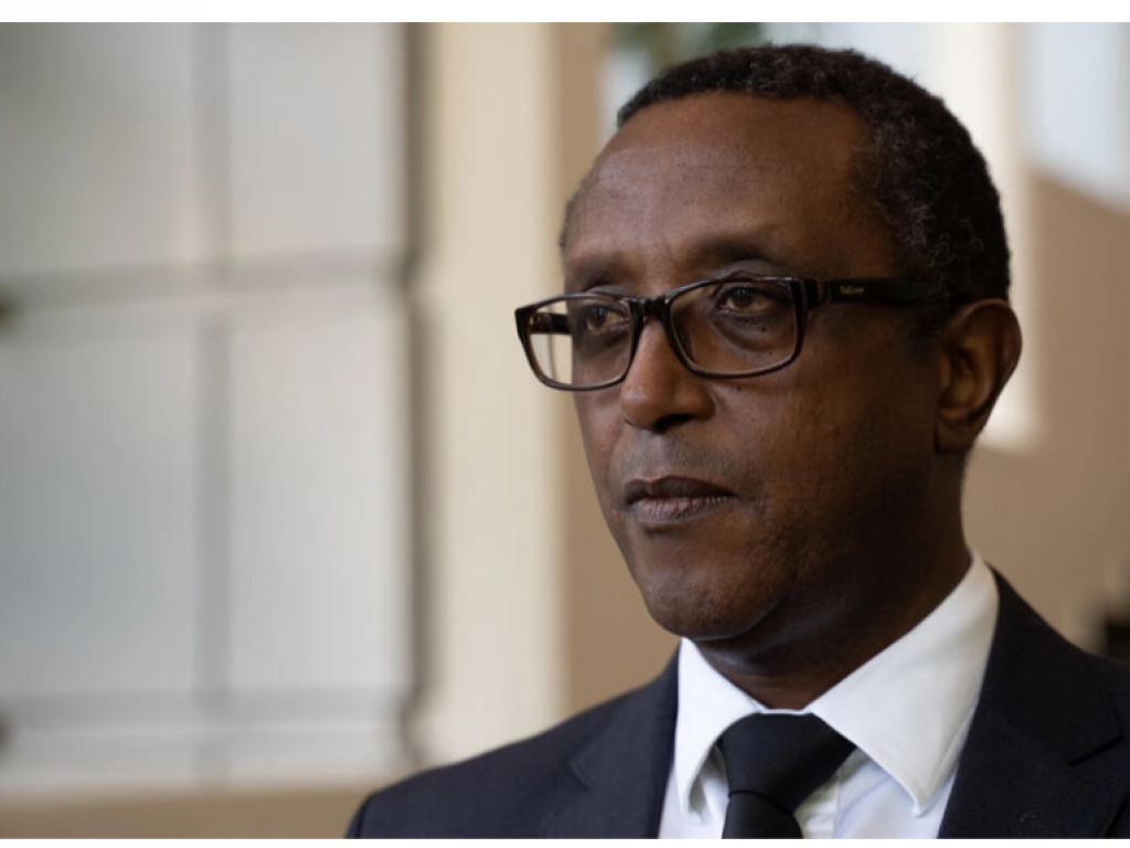 Le ministre des Affaires étrangères rwandais, Vincent Biruta, ici à Kigali le 9 avril 2021. © AFP / SIMON WOHLFAHRT