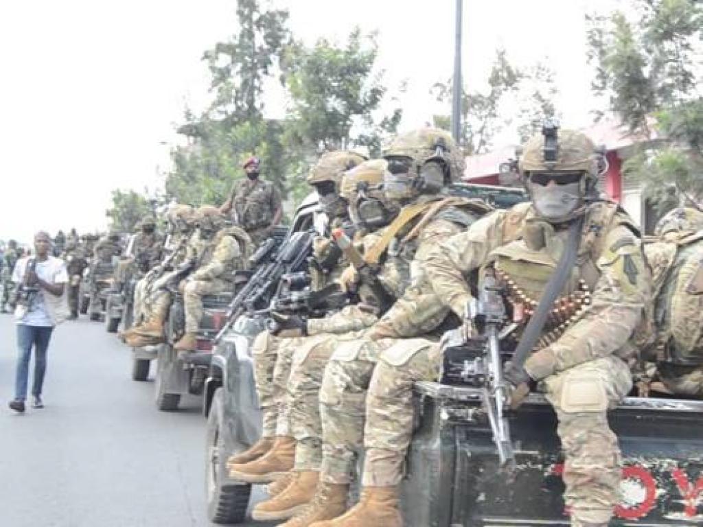 Vue de la patrouille motorisée organisée par les FARDC dans les rues de Goma vendredi 23 avril 2021. Radio Okapi/Ph. Sifa Maguru