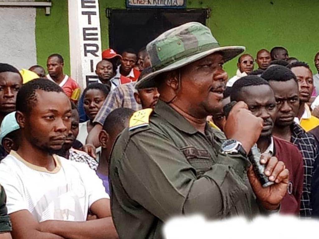 Le colonel Ehuta Omeonga Charles, administrateur militaire du territoire de Beni. 