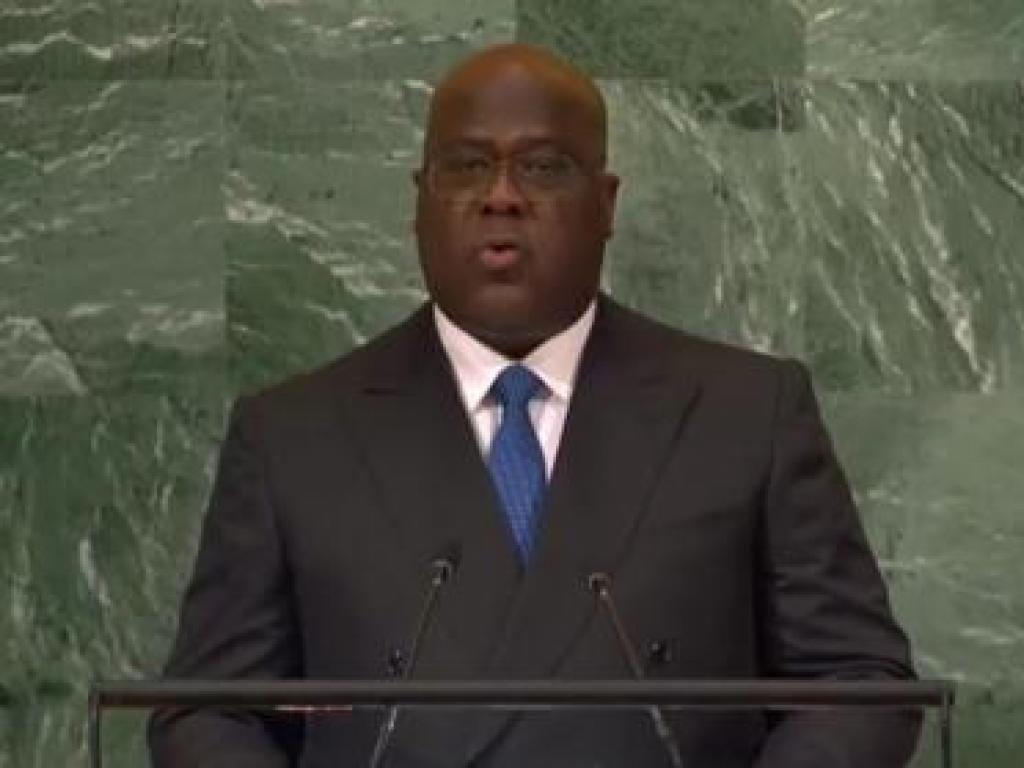 Le Président de la République Félix Tshisekedi devant la tribune des Nations Unies lors de la 77ème session de l'Assemblée générale de l'ONU. New-yok, le 20 septembre 2022. Ph/ Capture d'écran UN Web tv