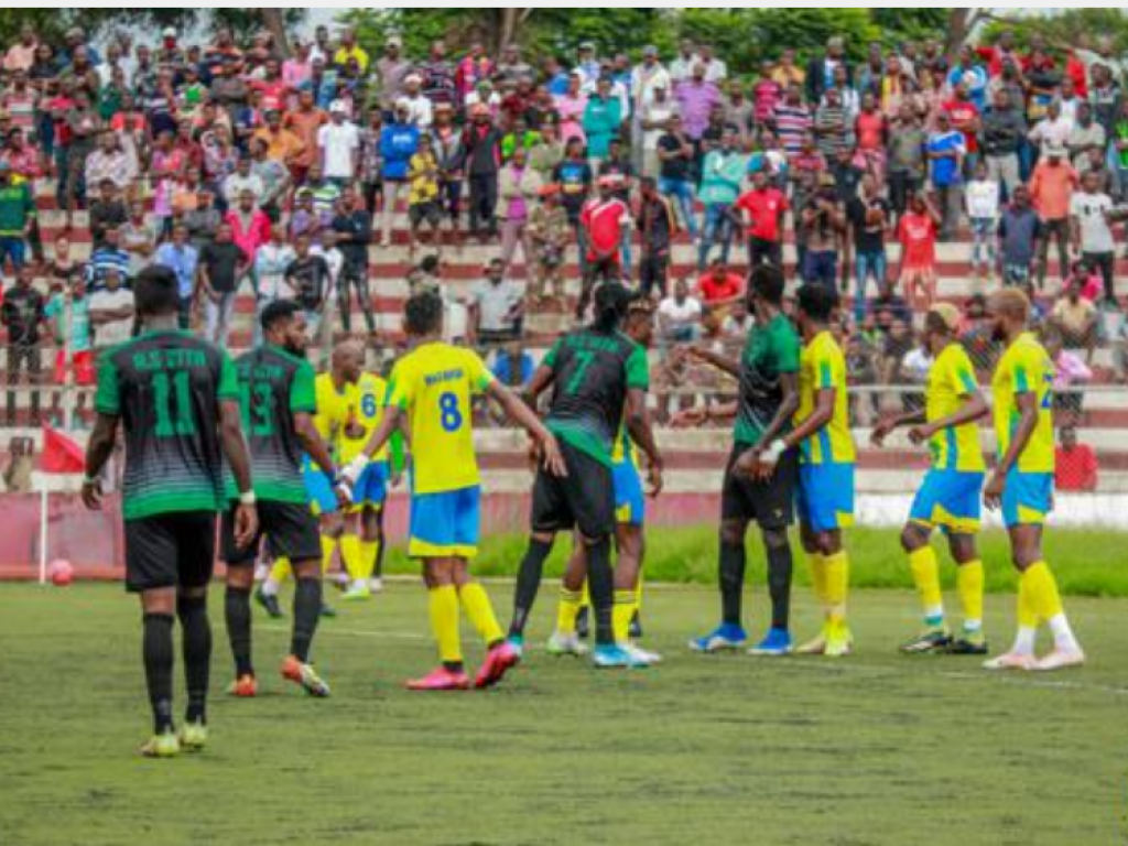 (Archives) Rencontre entre FC Saint Eloi Lupopo et l’AS Vclub mercredi 19 janvier 2022 au stade Frédéric Kibassa-Maliba de Lubumbashi (3-1).