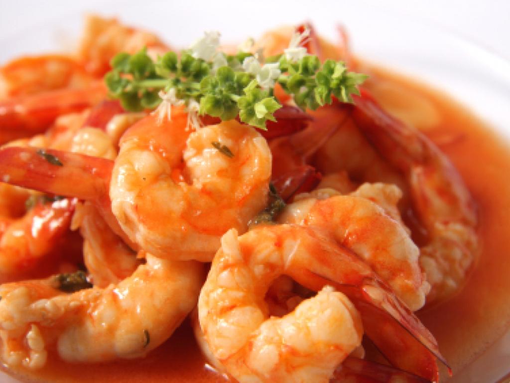 Crevettes sautées au lait de coco