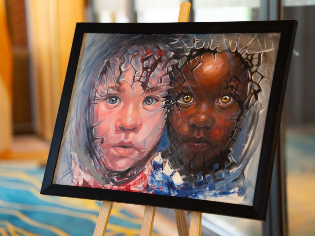 Un des tableaux exposes a la soiree "Ngbetu l'afrika"