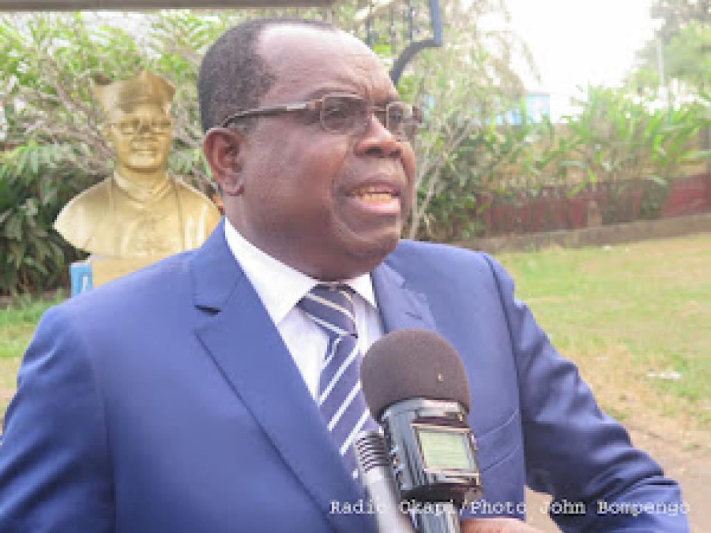 Le sénateur Florentin Mokonda Bonza après la messe dite en mémoire de l’ex-président Mobutu à Kinshasa, le 07/09/2017. Radio Okapi/Ph. John Bompengo