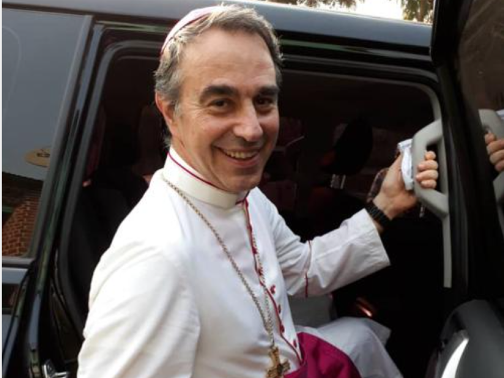 Mgr Balestero Ethore, Nonce Apostolique en RDC lors de l’intronisation du nouvel archevêque de Mbandaka-Bikoro Mgr Ernest Ngboko Ngombe, le 26/01/2020. Radio Okapi/Photo Paul-Richard Malengela.