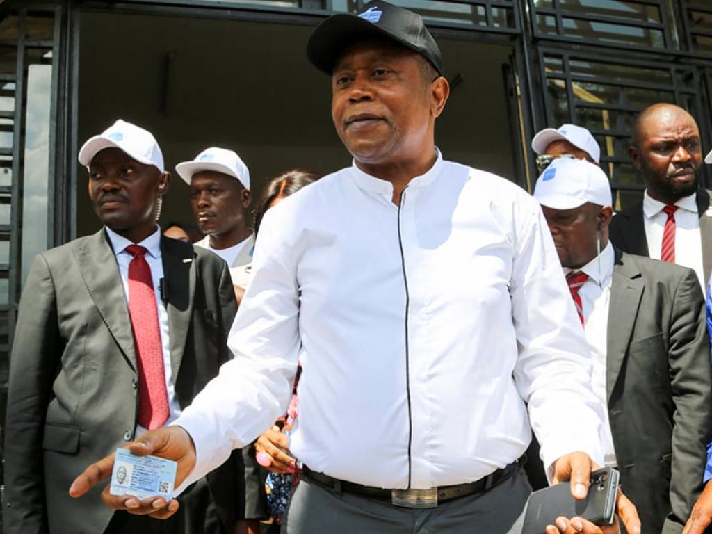 Denis Kadima, le président de la Ceni, le 24 décembre 2022 lors du début de l’enrôlement en vue de l’élection présidentielle de décembre 2023. © REUTERS/Justin Makangara