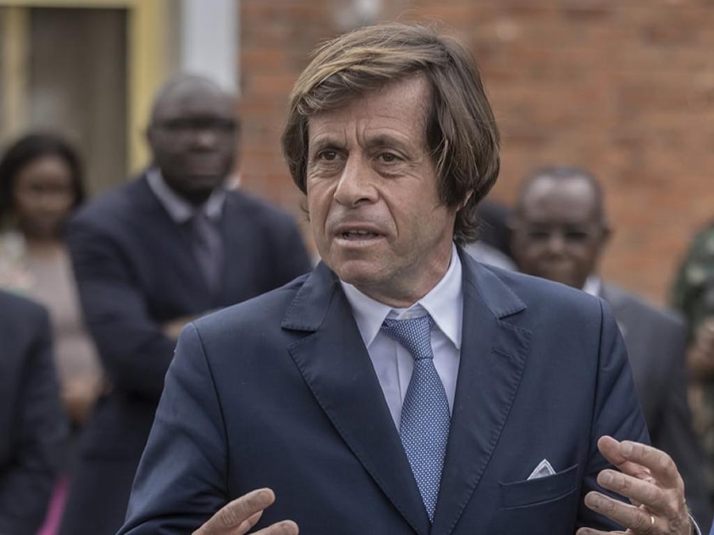 L’ambassadeur Nicolas de Rivière, représentant permanent de la France à l’ONU, ici à Goma, le 11 mars 2023. © Guerchom Ndebo/AFP