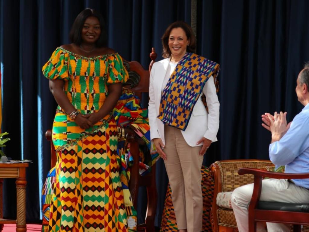 Kamala Harris au palais Emintsimadze à Cape Coast, au Ghana, le 28 mars 2023. © Nipah Dennis / AFP