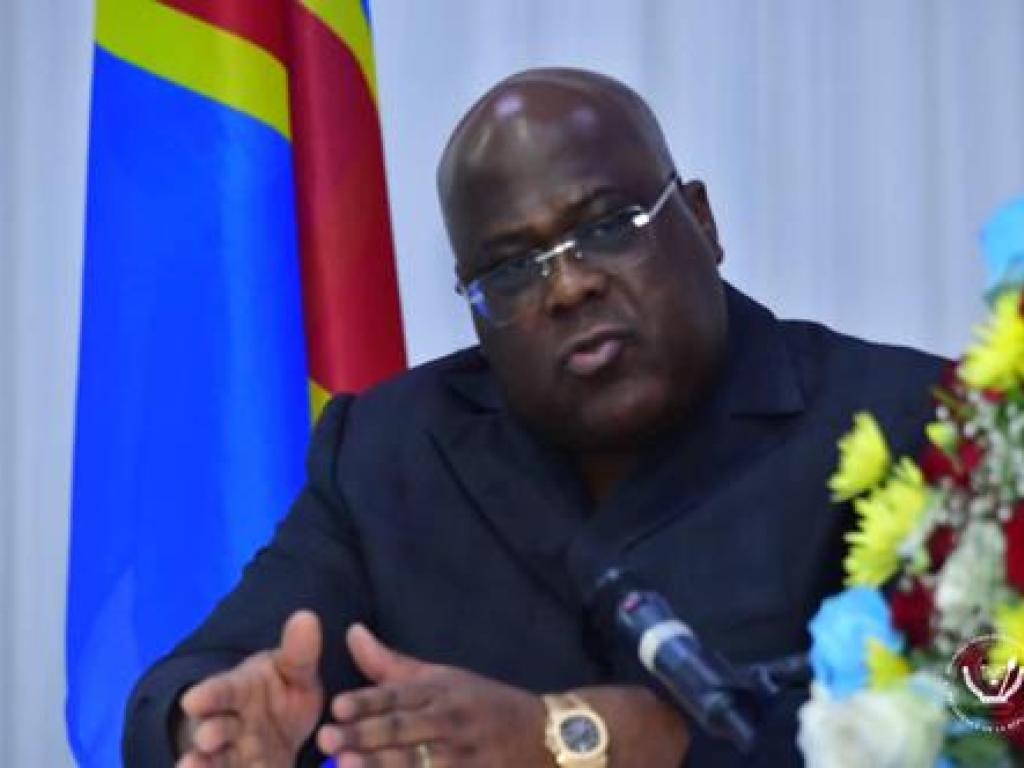 Le chef de l'Etat Félix Tshisekedi lors de son échange avec la communauté congolaise vivant au Botswana, à Gaborone. Photo/Présidence de la République.