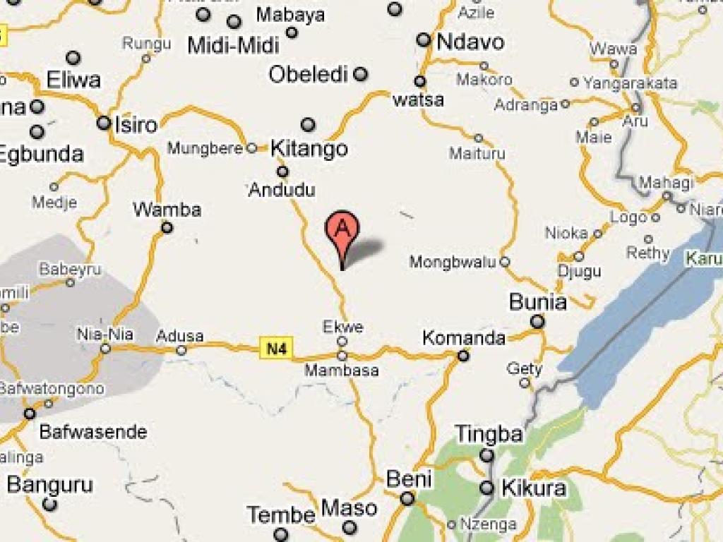 Carte de la province de l'Ituri en RDC