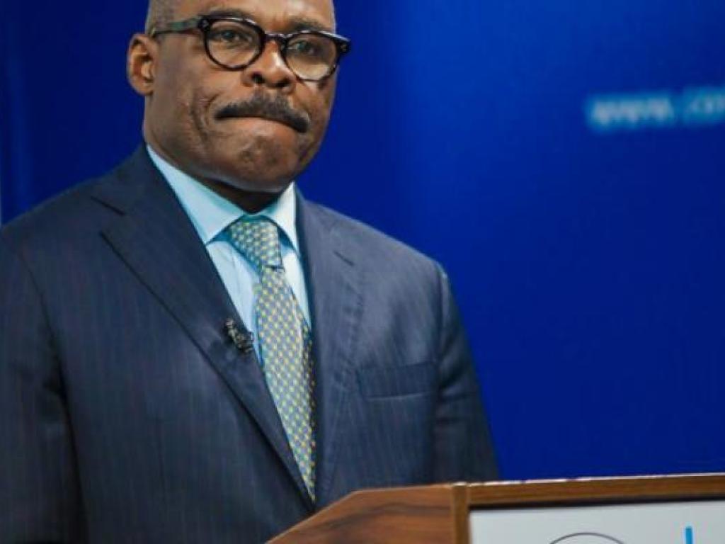 Nicolas Kazadi, ministre des Finances de la RDC. Ph. Briefing presse.