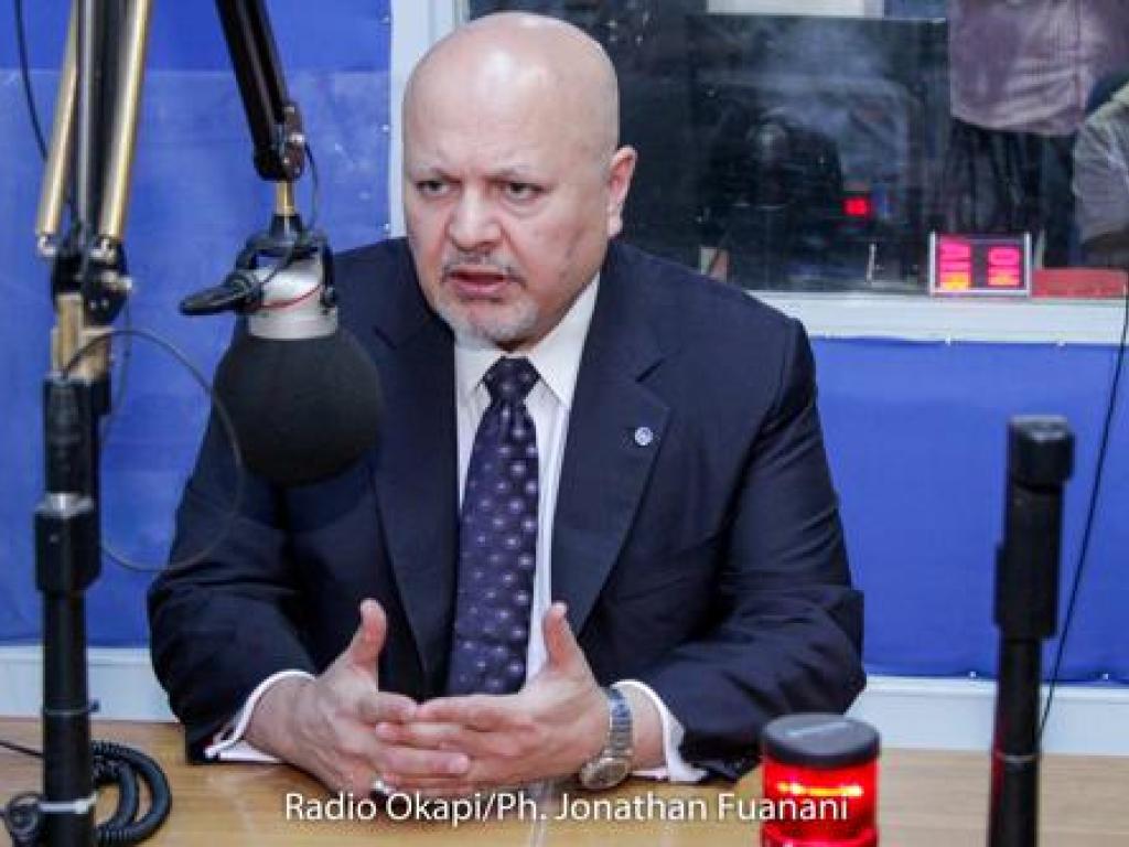 Le Procureur de la CPI, Karim Khan lors de son passage à Radio Okapi. Kinshasa m, le 31 mai 2023. Radio Okapi.Ph/ Jonathan Fuanani