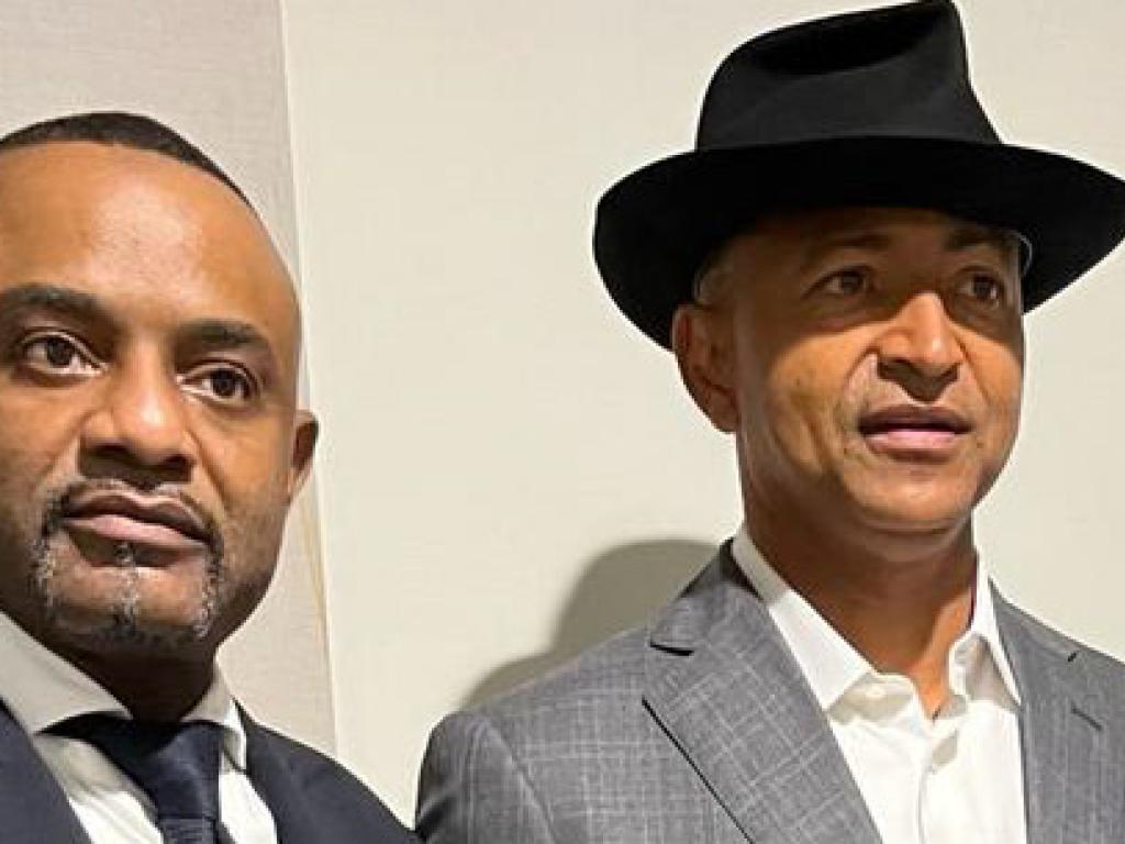 Photo Droits tiers @Moïse Katumbi, leader d’Ensemble pour la République (ER) et candidat déclaré à la présidentielle de décembre prochain aux côtés de son spécial, Salomon Idi Kalonda Della. .