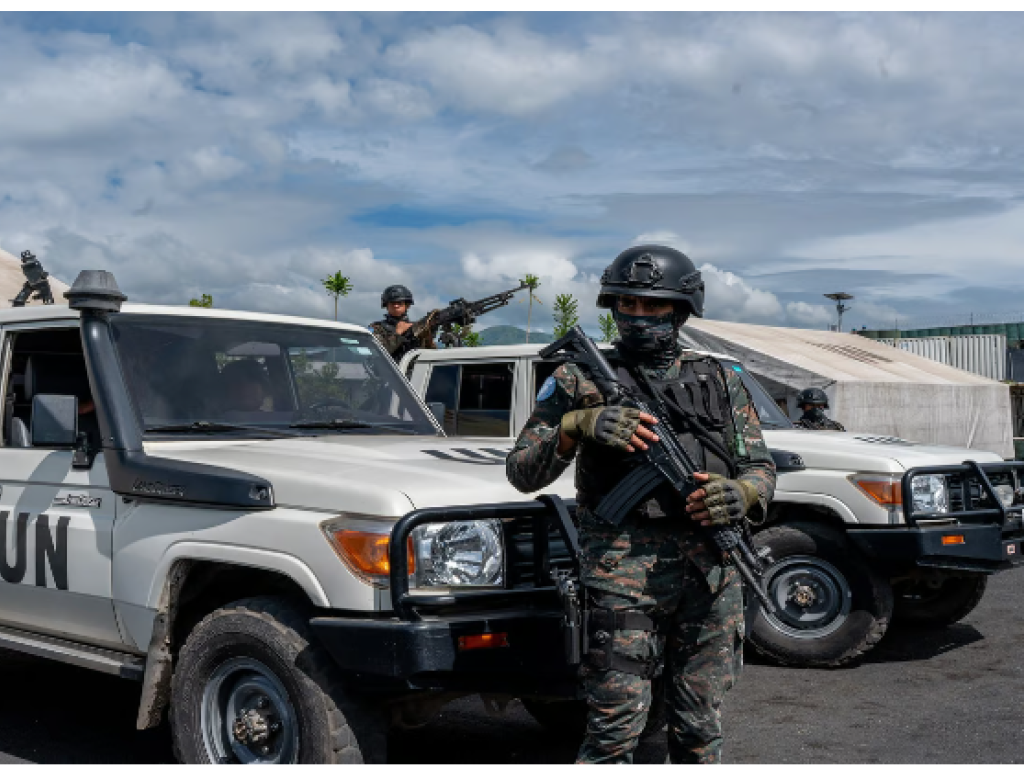 Membres de la Monusco, à Sake, dans l’est de la RDC, le 6 novembre 2023. © Glody Murhabazi/AFP