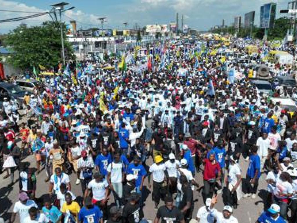 Moïse Katumbi en campagne électorale à Kinshasa le 9/12/2023. Ensemble