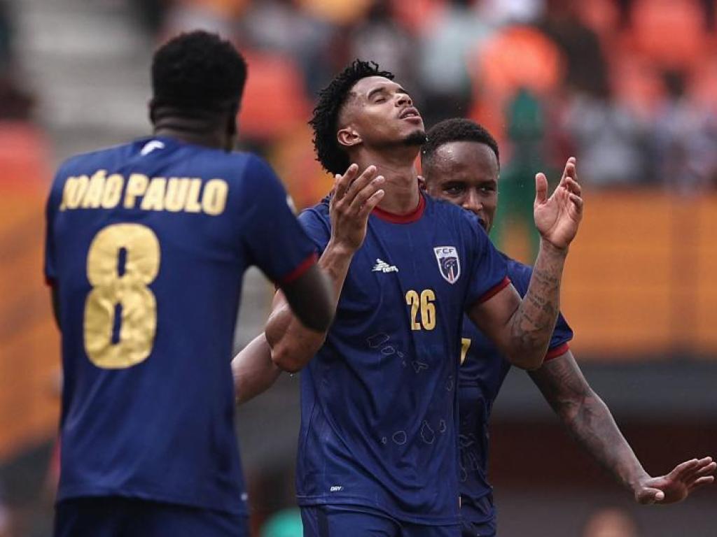 La joie de Kevin Pina, buteur avec le Cap-Vert contre le Mozambique, ce vendredi. (AFP)