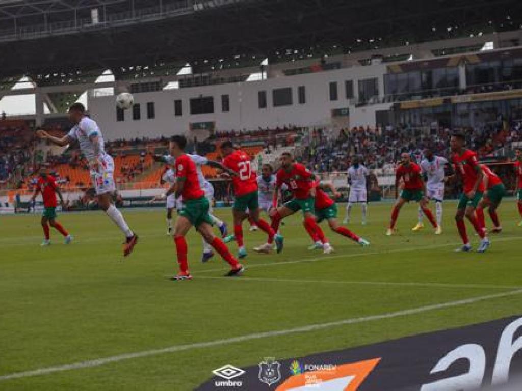 Match de la deuxième journée du Groupe F entre la RDC et le Maroc le 21/01/2024. FECOFA