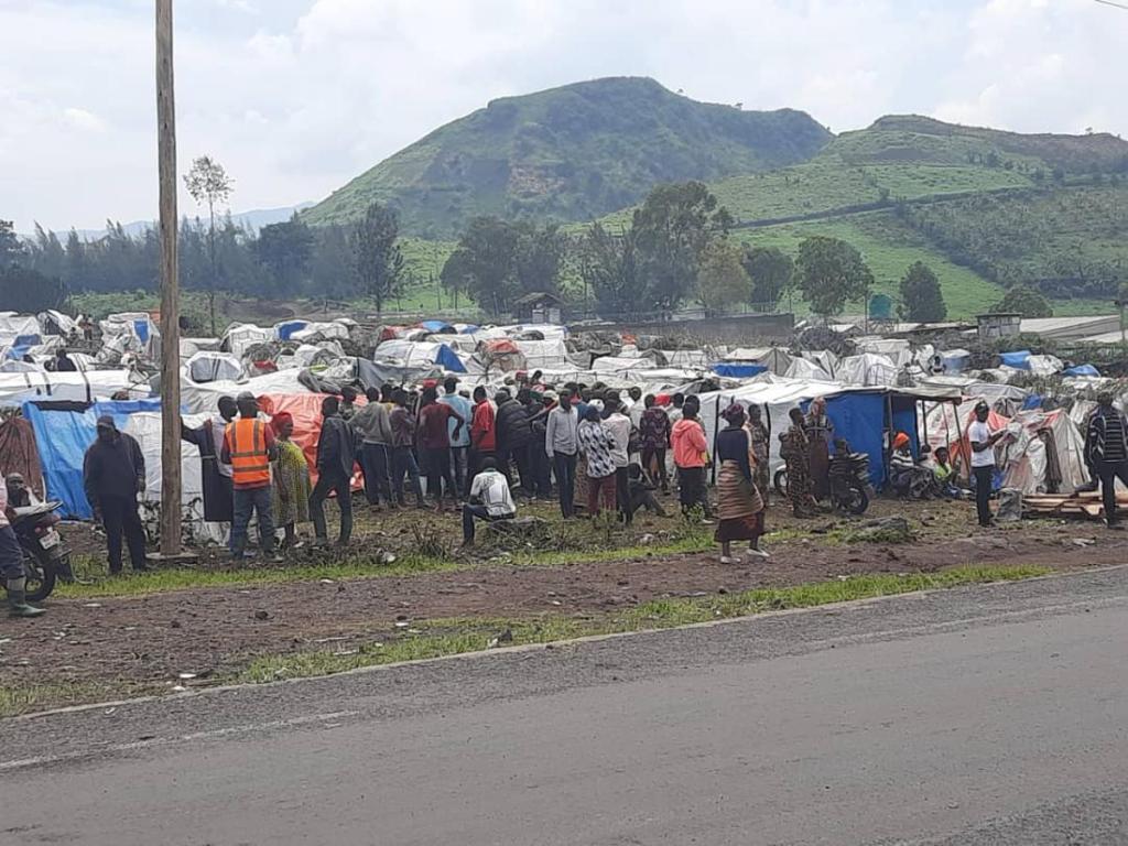 Une vue d'un de site des déplacés de Rutshuru installé à Kanyaruchinya, dans le territoire de Nyiragongo. Nord-Kivu, le samedi 5 novembre 2022. Radio Okapi.Ph/ Sifa Maguru